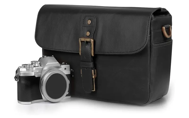 Leather Camera Messenger Bag