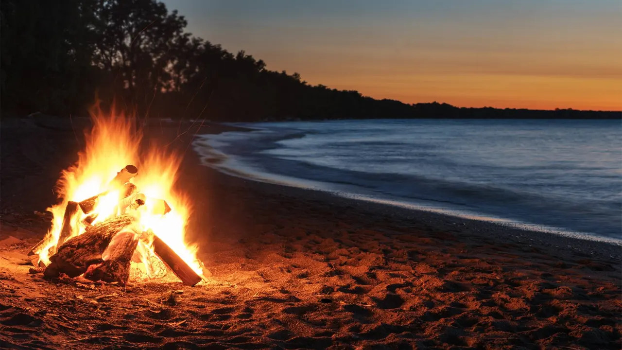 Beach Bonfires sunset